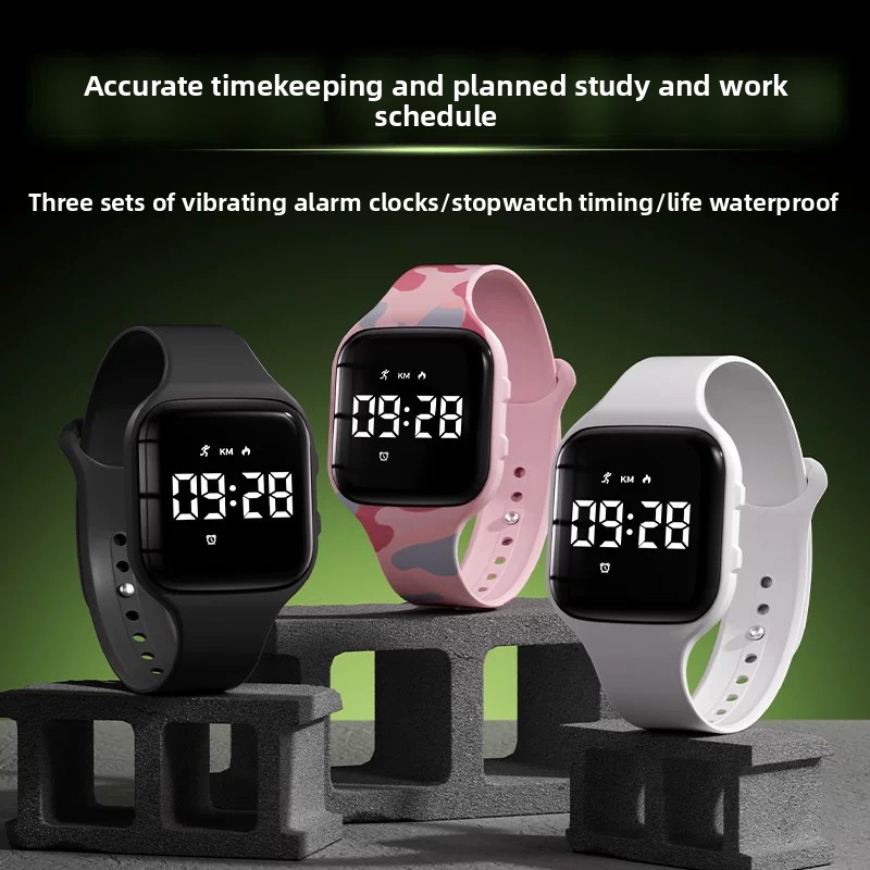Smartwatch Watches For Kids - 어린이용 LED 디지털 무음 진동 알람