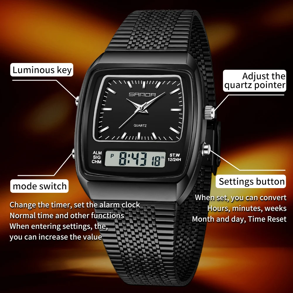 산다 남성용 방수 아날로그 디지털 쿼츠 손목시계 남성  - Timex Watches Smartwatch 리뷰 및 가격