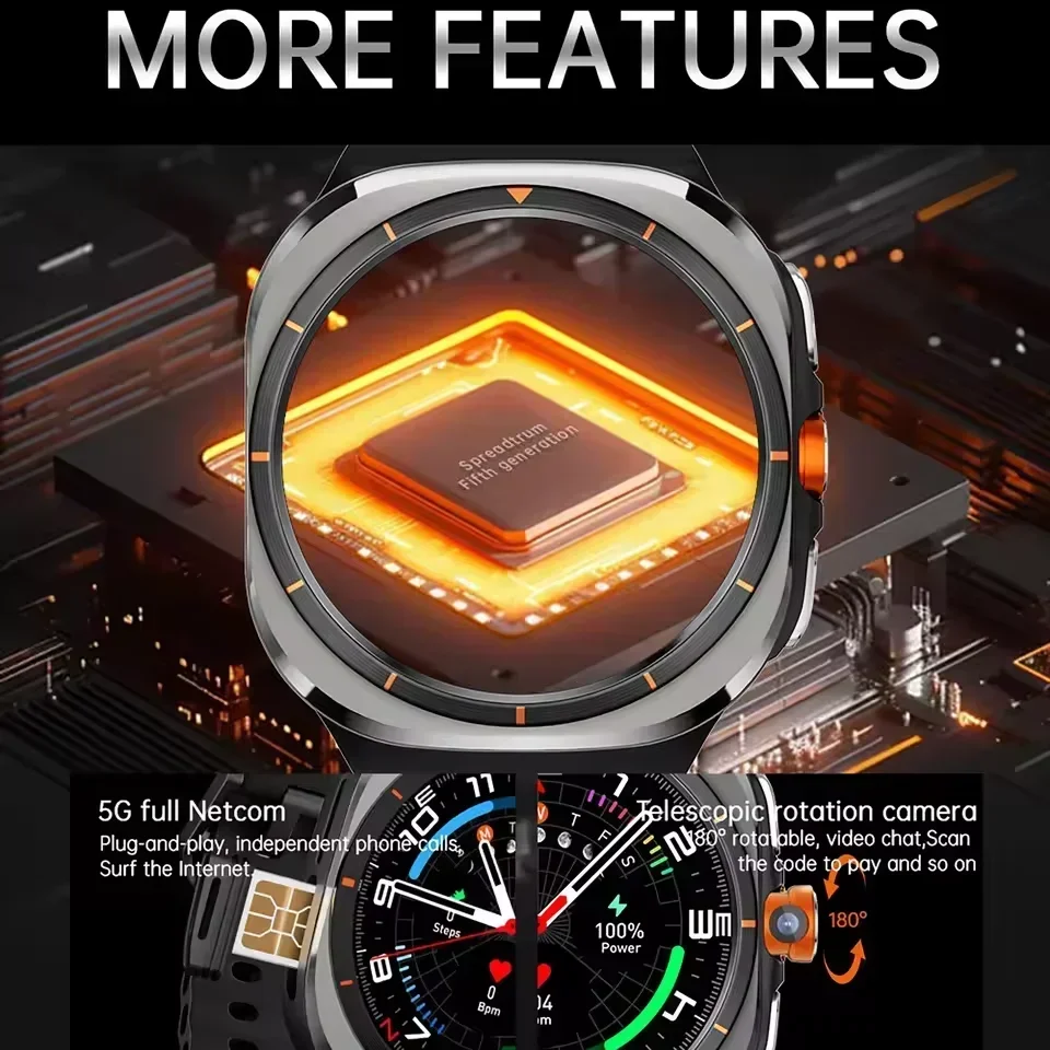 U8 스마트 워치, 4G/5G 지원, 회전식 HD 카메 - Smartwatch Watches For Women With Gps 리뷰 및 가격