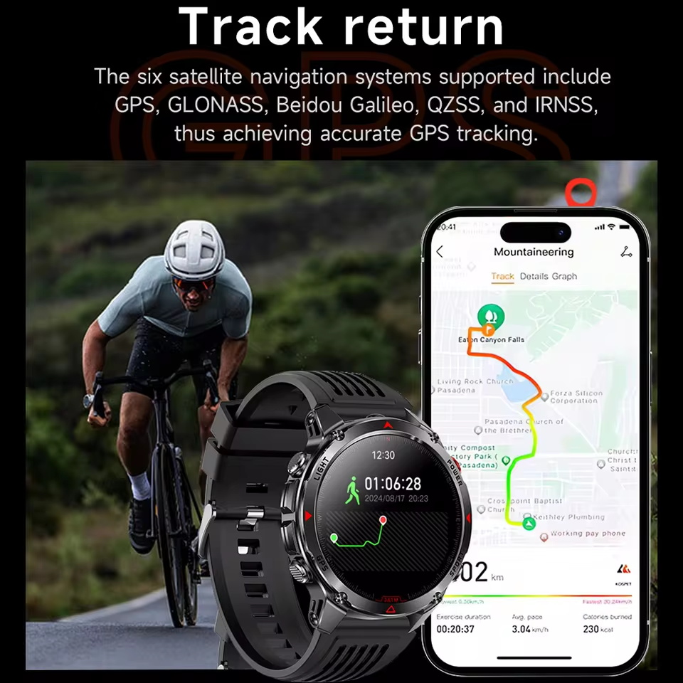 군용 야외 GPS 위치추적 스마트워치 남성용 HD AM - Altimeter Compass Watch 리뷰 및 가격