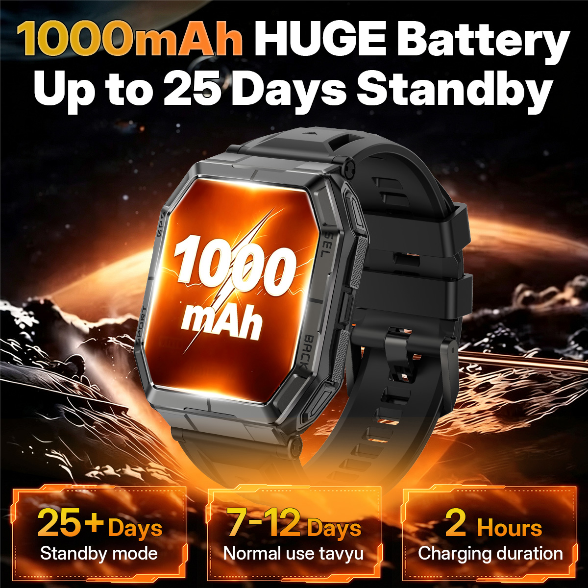 LIGE 신형 1000mAh 배터리 스마트 워치, GP - Altimeter Compass Watch 리뷰 및 가격