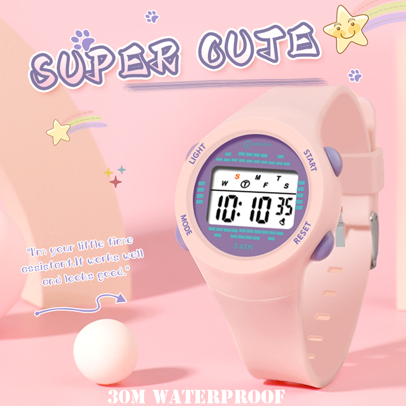 어린이 전자 시계 소녀 핑크 귀여운 중학교 소년 시계  - Smartwatch Digital Watches For Kid Girl 리뷰 및 가격